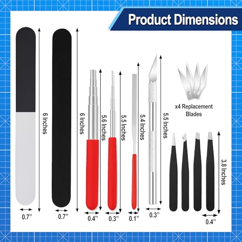 Mandala Crafts 23 PC Model Building Hobby Tools Kit for Plastic Miniatures - style: 3D Metal Model Tool 25 PCs