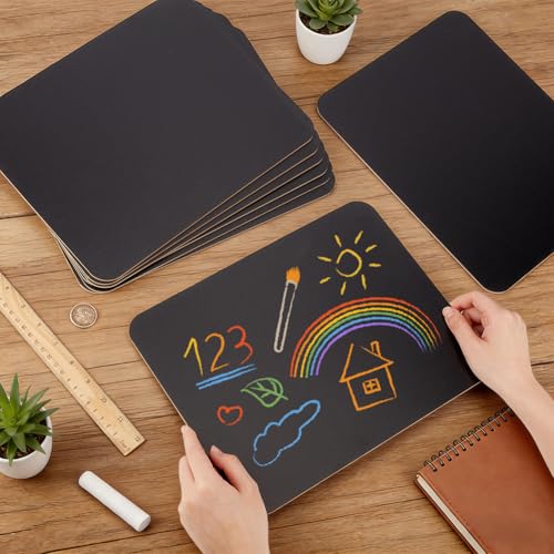 UNICRAFTALE 15 Pack Double-Sided Wooden Frameless Mini Chalkboard MDF Rectangle Black Small Chalkboard Sign for Tabletop Restaurant Menu Home Office Note 11.8x9.4 Inch