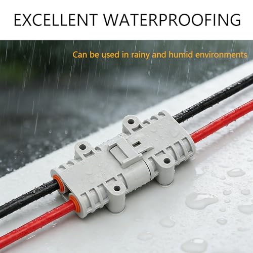 50A Battery Quick Connect Pair,IP68 Waterproof 8AWG Pre-Wired Plugs - size: Anderson 50A Waterproof Connector