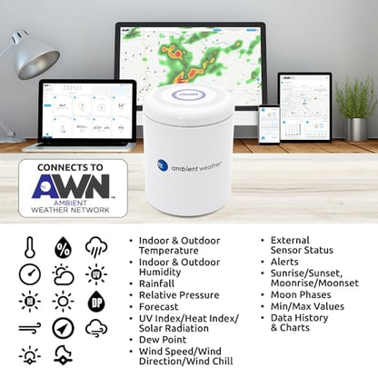 Ambient Weather WS-1553-IP Smart Wireless Weather Station with Remote Monitoring and Alerts - style: IP Module + Array