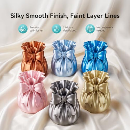 SUNLU Silk 2.0 PLA 3D Printer Filament, 1KG, Silver - color: 1000g Silver