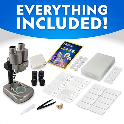 National Geographic Dual LED Microscope Science Kit for Kids Ages 8-12