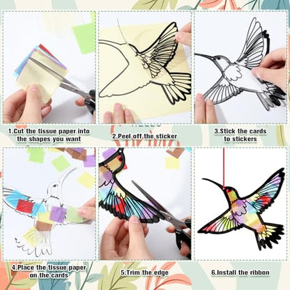 Eersida 32 Pcs Hummingbird Suncatcher Craft Kit, Summer Bird DIY Craft - style: Hummingbird Style