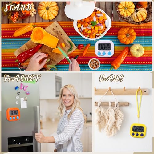 Flutesan 16 Pack Digital Timers for Classroom with Lanyards, Classic Color - color: Black, White, Yellow, Orange