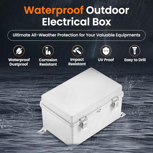 QILIPSU Outdoor Electrical Box Waterproof Junction Box 11.8"x7.9"x6.7" - color: Grey, size: 11.8"x7.9"x6.7"