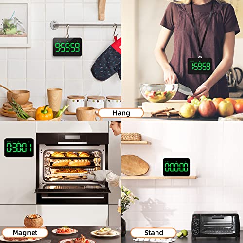 Samshow Rechargeable Digital Kitchen Timer, Green, 5 Inch - color: Green