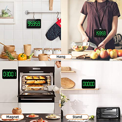Samshow Rechargeable Digital Kitchen Timer, Green, 5 Inch - color: Green