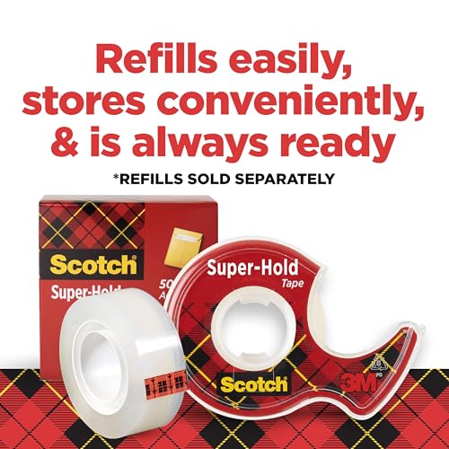 Scotch Super-Hold Tape, 3/4 x 300 Inches, 3 Dispensered Rolls