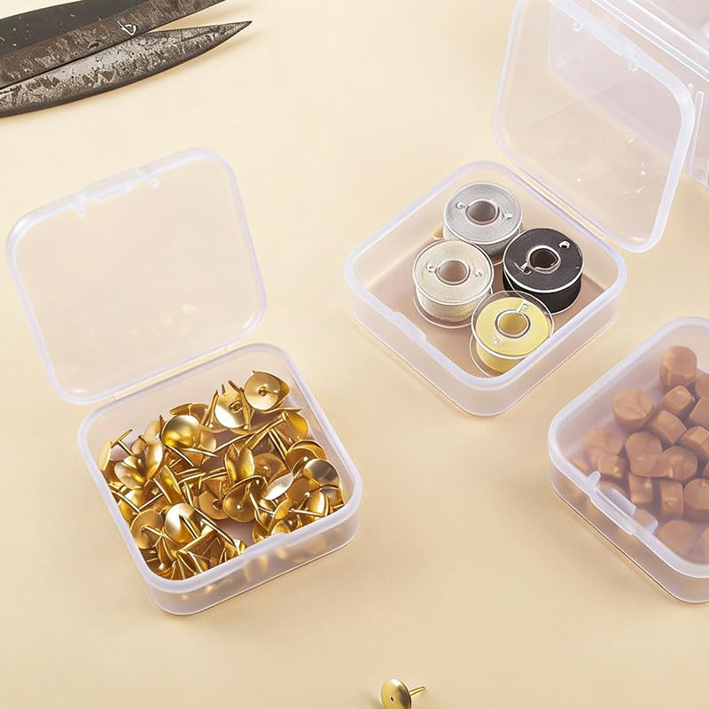32 PCS Clear Plastic Organizer Box, Small Bead Organizers and Storage Containers with Hinged Lid for DIY Jewelry Making, Bead, Nail, Jewelry, Art, DIY Crafts, Fishing Tackle, Small Items