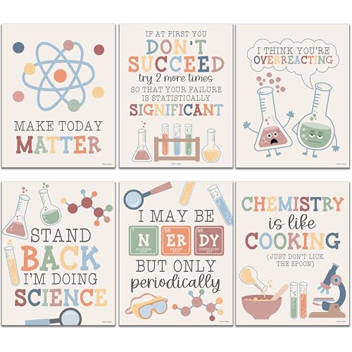 6 Science Posters for Classroom Decor – Inspirational and Fun - color: Boho Pastel