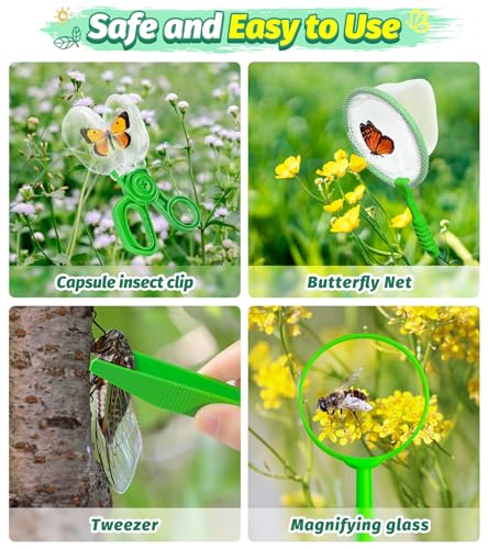 17 PCS Bug Catching Kit Bug Catcher for Kids, Princess Dress Up Shoes Set