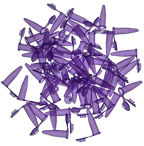 MUHWA 500 PCS Polypropylene Graduated Microcentrifuge Tubes with Snap Cap, 1.5ML Micro Test Tubes Conical Microtube Sample Vial for Laboratory (Purple) - color: Purple