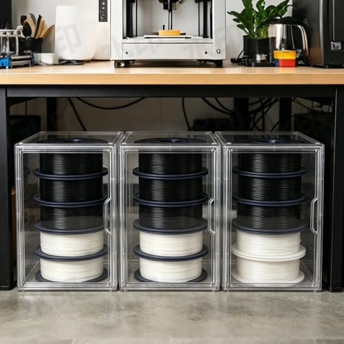 Acrylic Filament Storage Box Compatible with SUNLU PLA 3D Printer Filament, Filament Container Holder for Bambu Filament