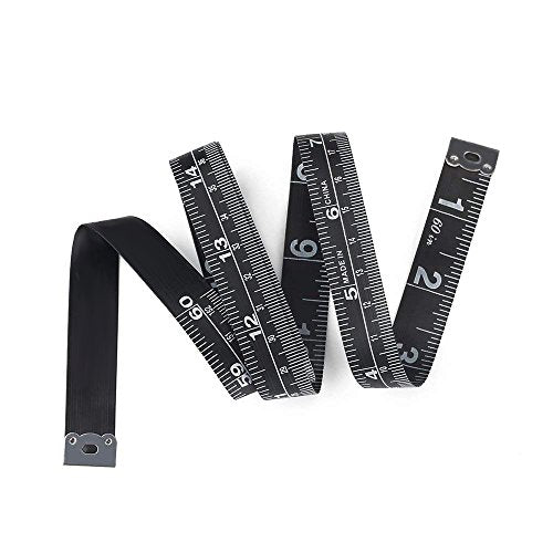Win Tape Set of 3 Soft Tape Measure, Black Color Sewing Tape Measure, Measuring Tape for Body and Cloth (152cm / 60'') (Pack of 2) - size: 152cm / 60'' (Pack of 2)
