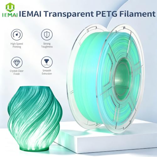 IEMAI High Speed PETG Filament 1.75mm, 1kg, Transparent Gradient Blue Green - color: Transparent Gradient Blue Green