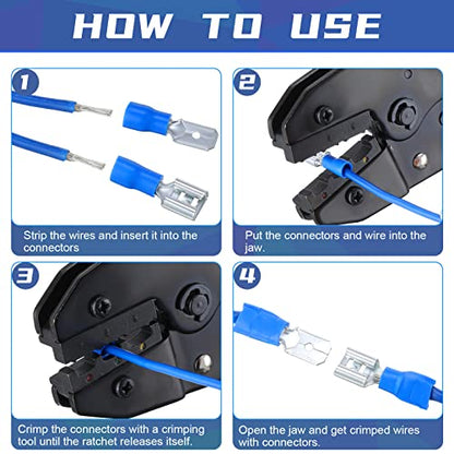 Hoteam 1200 Pcs Cold Shrink Insulated Electrical Wire Connectors Kit