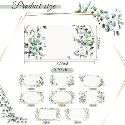 48 Pcs Eucalyptus Magnetic Name Tags for School Bus Classroom - style: Leaves