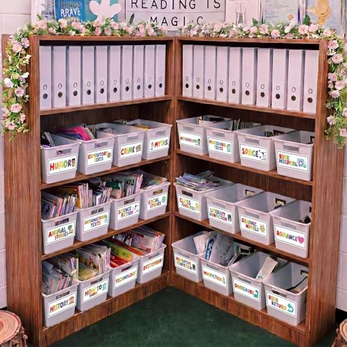Tinlade 56 Pcs Classroom Reading Corner Label Library, Cute - style: Cute