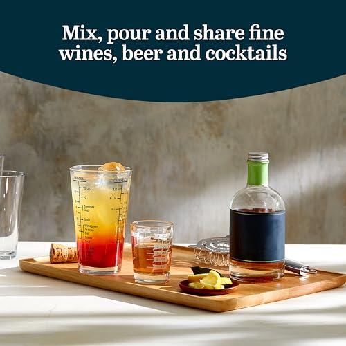 Libbey Mixology 2-Piece Measuring Glass Set, 16 oz, 4 oz Bartender Mixing Glass with Measurement Lines, Drink Measurer for Cocktails, Beer, and More - color: Measuring Set 2