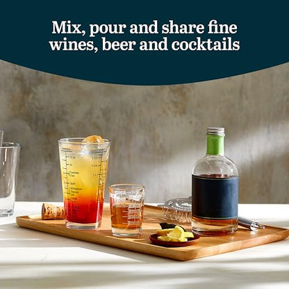 Libbey Mixology 2-Piece Measuring Glass Set, 16 oz, 4 oz Bartender Mixing Glass with Measurement Lines, Drink Measurer for Cocktails, Beer, and More - color: Measuring Set 2