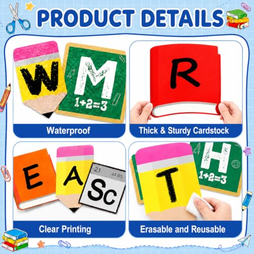 23Pcs Core Subjects Classroom Decoration Bulletin Board Set Science Reading Math Writing Bulletin Board Paper Book Sign Classroom Decor for Back to School Elementary Blackboard Craft Wall Decor