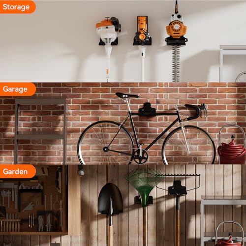 Garage Organizer Trimmer Rack Wall Mount, Weedeater Hanger, Black, 1 Pack - color: Black 1 Pack