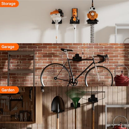 Garage Organizer Trimmer Rack Wall Mount, Weedeater Hanger, Black, 1 Pack - color: Black 1 Pack