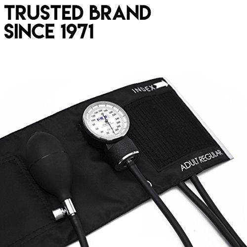 MDF Instruments, Calibra Aneroid Premium Professional Sphygmomanometer, Blood Pressure Monitor with Adult Cuff & Carrying Case, Lifetime Calibration, White Dial, Black Cuff, MDF808M11 (Pack of 2) - color: Black, size: Standard Gauge - Adult Cuff (Pack of