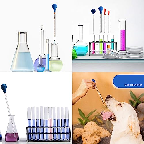 Pipettes with Big Rubber Bulb, 2Pcs Glass Droppers, 1 Cleaning Brush - size: 10 ml Pipettes