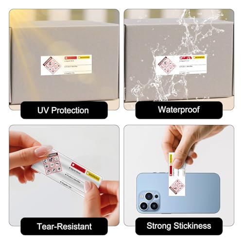 500PCS OSHA Hazardous Chemical Safety Warning Labels 2.5 x 1 Inch