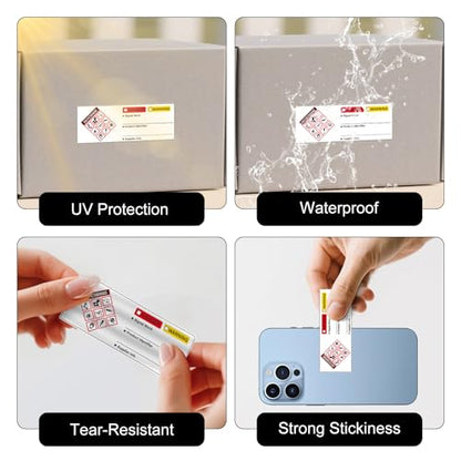 500PCS OSHA Hazardous Chemical Safety Warning Labels 2.5 x 1 Inch