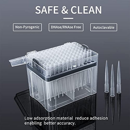 FOUR E'S SCIENTIFIC 1mL Pipette Tips, 1 Rack 96 Tips - color: Transparent