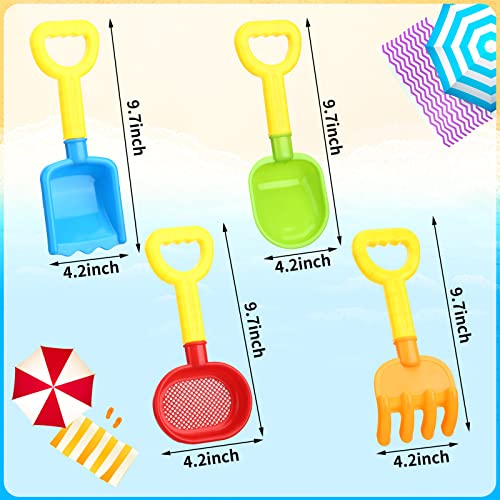 Skylety 8 Pcs Sand Shovels for Kids Beach Toys Plastic Rake Sifter - style: Vivid Style