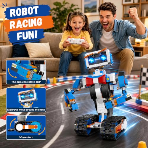 STEM Robot Building Kit for kids 8-12, App & Remote Control Robot Toys