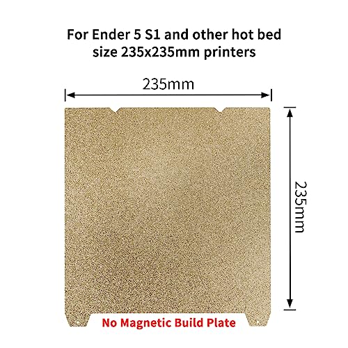 IdeaFormer-3D Double Sided Textured PEI Sheet 235x235mm, Flexible PEI Spring Steel (No Magnetic Build Plate) for Creality K1C/K1/SE/Ender 5 S1/Ender 3/Ender 3 Pro/Ender 3 V2/Ender 3 S1 Pro/Ender 3 Neo - color: Double Sided Textured Gold PEI