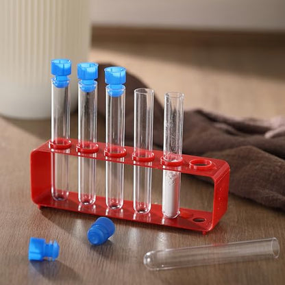 Plastic Test Tubes Rack with Caps for Nurse and Scientific Party,2 Set