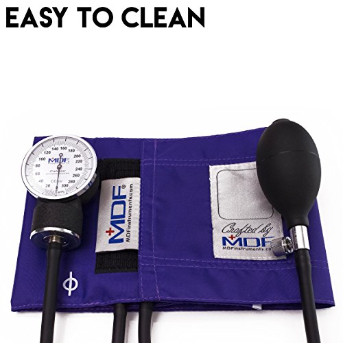 MDF Instruments, Calibra Aneroid Premium Professional Sphygmomanometer, Blood Pressure Monitor with Adult Cuff & Carrying Case, Lifetime Calibration, White Dial, Purple Cuff, MDF808M08 (Pack of 2) - color: Purple, size: Standard Gauge - Adult Cuff (Pack o