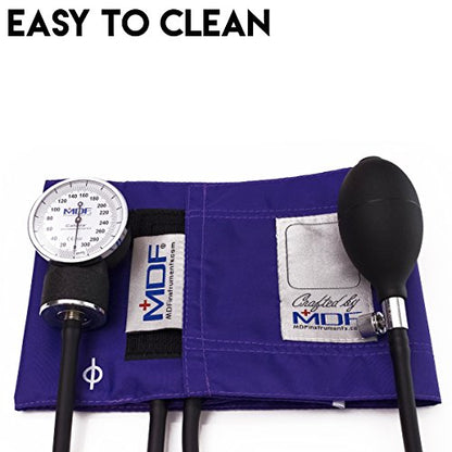 MDF Instruments, Calibra Aneroid Premium Professional Sphygmomanometer, Blood Pressure Monitor with Adult Cuff & Carrying Case, Lifetime Calibration, White Dial, Purple Cuff, MDF808M08 (Pack of 2) - color: Purple, size: Standard Gauge - Adult Cuff (Pack o