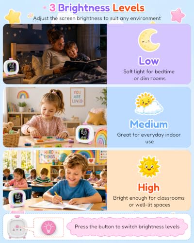 Digital Visual Timer for Kids ADHD, 99-Minute Countdown, Rechargeable - color: Pink