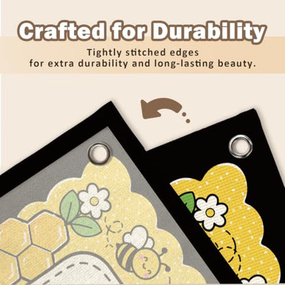 Bee Theme Classroom Golden Rule Decor Canvas Wall Hanging Banner - color: 03-Classroom Golden Rule - Bee Theme