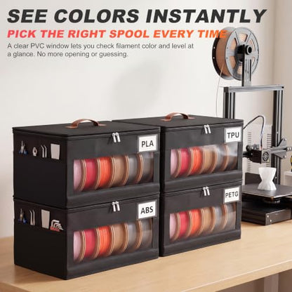 3D Printer Filament Storage Box, 4 Pack, Filament Container for 3D Printing - size: 4 Pack