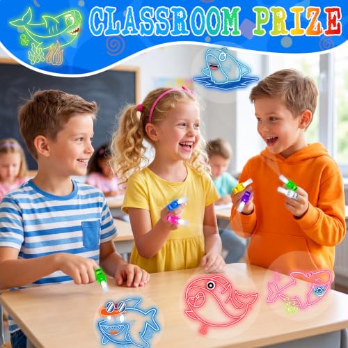 24 Pcs Cartoon Shark Party Favors LED Finger Lights Toys for Kids 3-12 - style: Shark
