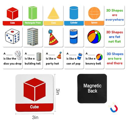 Magnetic 3D Shapes Flash Cards, with Verse Reference - color: 3d Shapes & Pictures-18p,colorful
