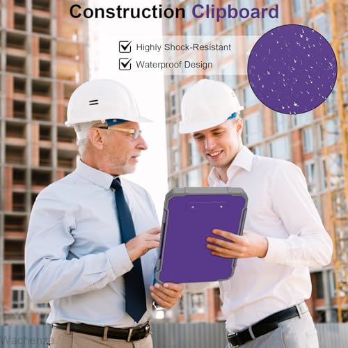 Clipboard, Clipboard with Storage, Heavy Duty Clip Boards 8.5x11, Protective Over Molded Edge, Plastic Clipboards, Contractor Folder with Internal Pen Pouch for Driver (Dark Purple) - color: Dark Purple