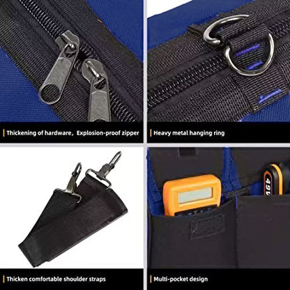 FASTECH 20 Inch Heavy Duty Tools Bag with Wide Mouth for Tool Storage, Carrier and Organizer,Tote Bag for Men/Women, Wide Mouth Tool Bags With Inside Pockets (20 Inch) - size: 20in