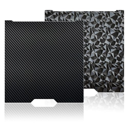 Carbon Fiber + Diamond Hot Bed for Bambu Lab H2D/H2S Build Plate 355x346mm Double Sided PEO PET Build Plate Flexible Removable Spring Steel Heated Bed Printing Platform for Bambus H2D/H2S 3D Printer - size: 355X346mm