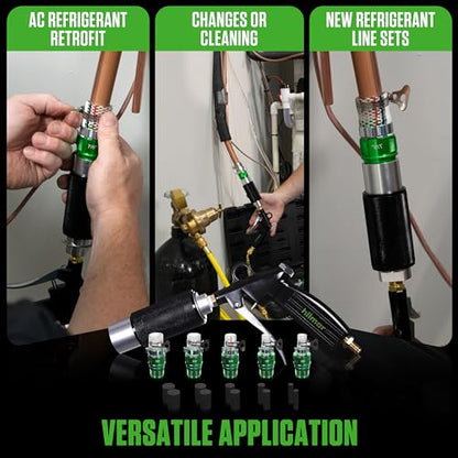 hilmor HLC007 HVAC Lineset Cleaner - Pressurized Foam Puck System to Remove Contaminants & Residue - Refrigerant Line Set Cleaning Kit - A2L Compatible