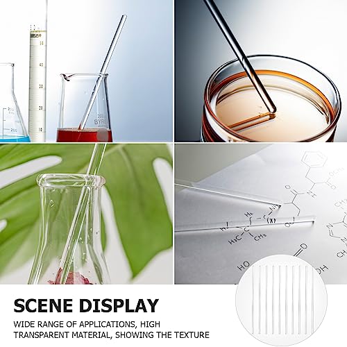 10Pcs Glass Stirring Rod 9.8" Length High Temperature Resistant Stir Rod Mixing Tools for Hot Cold Beverages Cocktails Drinks Mixtures - size: 6x250mm