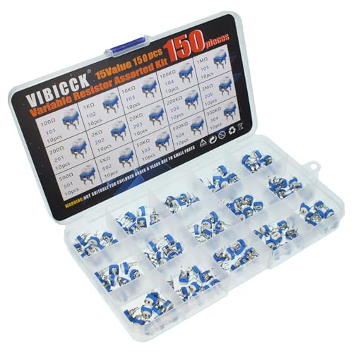15 Values 150 pcs Variable Resistor Trimmer Potentiometer Assortment Kit