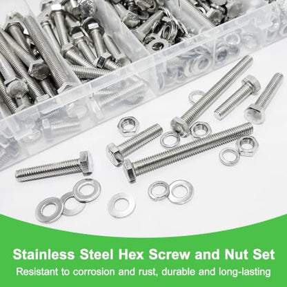 420 Pcs 1/4"-20 UNC Stainless Steel Hex Head Screw Kit - size: 1/4-20 -420Pcs